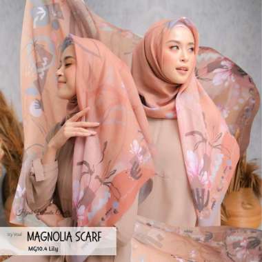 Hijabwanitacantik - Magnolia ICY Voal | Hijab Printing Segi Empat Scarf - MG10.4 Lily