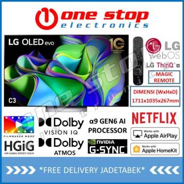 [GARANSI RESMI] LG OLED77C3 4K OLED evo AI ThinQ Smart TV 77 Inch OLED77C3PSA