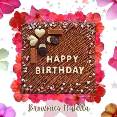Brownies Nutella dengan Ucapan Selamat Ulang Tahun