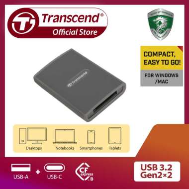 Transcend CFexpress Type B RDE2 Card Reader Hitam