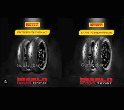 Paket ban Pirelli Diablo Rosso Corsa 2 110 / 70 -17 dan Diablo rosso Sport 140 70 17 Tubeless