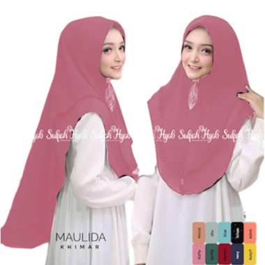 Khimar Hijab Dheana jilbab motif / khimar syari / bergo instan SALEM