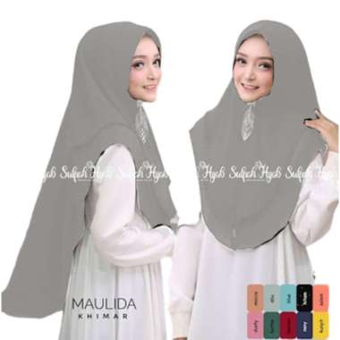 Khimar Hijab Dheana jilbab motif / khimar syari / bergo instan ABU