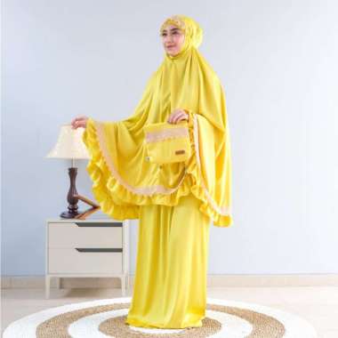 Mukena premium bahan sutera (silk) Lime Emas Silk