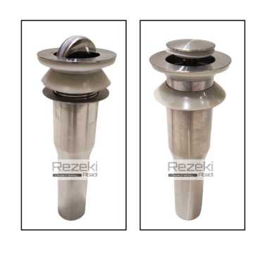 Afur Wastafel SAJA 2201 / Saringan Wastafel Afur Pencet Stainless Pencet