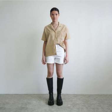 CELCIUS WOMAN Kemeja Lengan Pendek LIN000554C Light Brown S