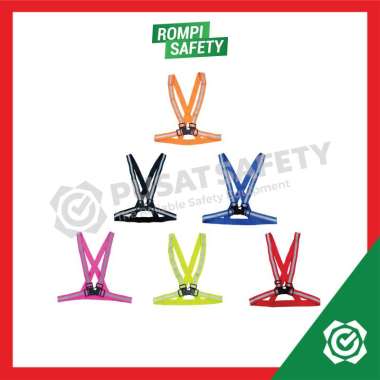 Rompi Safety V Karet Elastis Biru