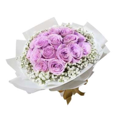 Buket Mawar Ungu 15 Tangkai - Eleanora - FlowerAdivsor