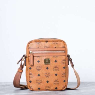 MCM Mini Klassik Crossbody Bag in Cognac
