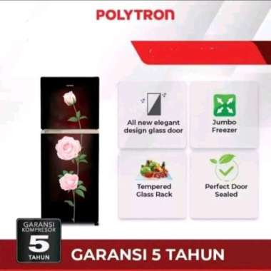 Kulkas Polytron PRM-21ORX | 2 pintu PRM21ORX 210RX bunga 210L mawar