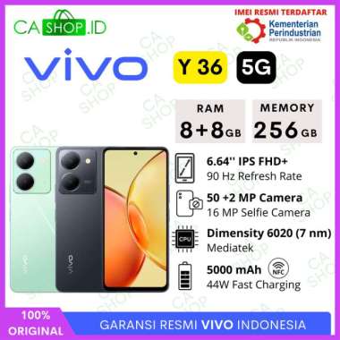 Vivo Y36 5G NFC - 8GB 256GB (8/256) - New Original Garansi Resmi Crystal Green