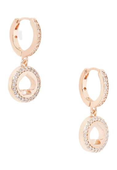 KATE SPADE Spot The Spade Pave Huggies Rose Gold