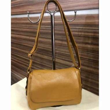 Bossindo tas kulit wanita asli garut - tas selempang kulit Garut asli kulit - L Kuning