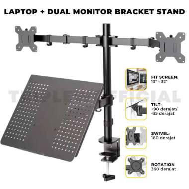 Triple W Monitor Laptop Triple Stand Bracket Mount Desk Clamp Breket