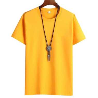 Baju Kaos Atasan Distro Lengan Pendek Pria POLOS Kuning XL