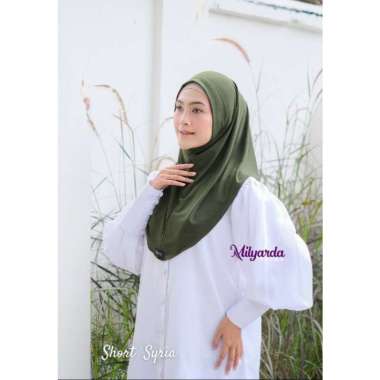 Kerudung Olahraga Short Syria Bergo Pendek Instan - Warna Army