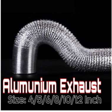 Pipa Exhaust Alumunium 4/5/6/8/10/12 inch Cerobong Asap Flexible 6 inchi