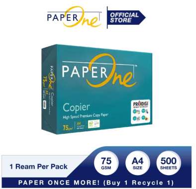 New PaperOne Kertas A4 75gr Copier 1 Rim (500 lembar) Kertas HVS A4 Kertas Fotocopy