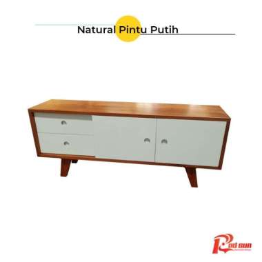 Meja tv minimalis modern lemari tv rak tv minimalis modern 180x30x50 Natural P Putih