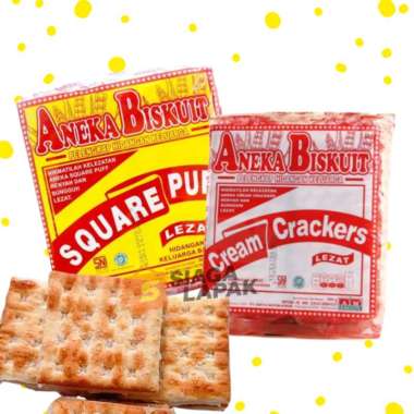 Biskuit Aneka Square Puff - Cream Crackers 300gr Square Puff