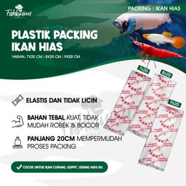 PLASTIK PACKING IKAN HIAS CUPANG GUPPY 7X20 8X20 9X20 -PARKIT 9x20
