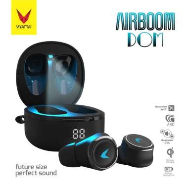 Airboom Dom TWS Bluetooth Earphone Qualcomm APTX CVC Wireless Charging