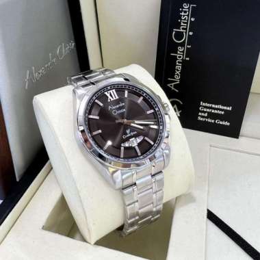 Jam Tangan Alexandre Christie AC8659 Stainless Steel Silver Black Wanita
