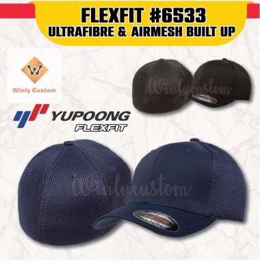 TOPI FLEXFIT YUPOONG 6533 BUILT UP ULTRAFIBRE & AIRMESH ORIGINAL 100%