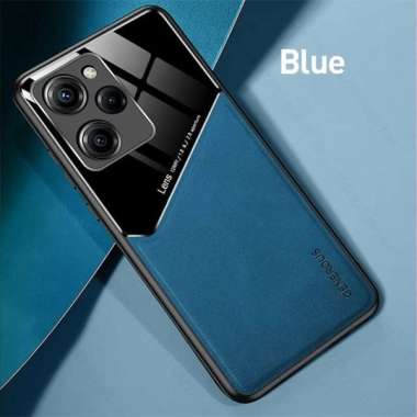 Casing Xiaomi POCO X5 PRO Case POCO X5 PRO Leather PLexiglass Premium POCO X5 PRO Biru