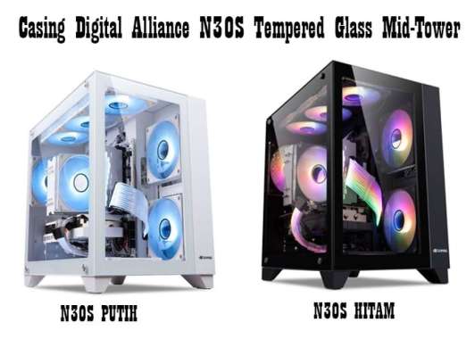 Casing Gaming Digital Alliance N30S V2 Tempered Glass Mid-Tower putih