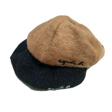 Topi Baret Flatcap Import Pria Wanita Hitam Coklat Coklat