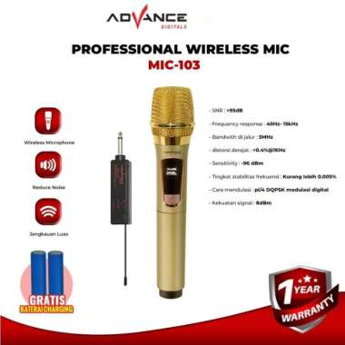 Advance Mic Wireless Charger Microphone Profesional MIC 103