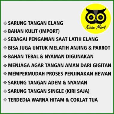 SARUNG TANGAN GLOVE FALCONRY ELANG KULIT IMPORT PELATIHAN HEWAN BURUNG Multicolor