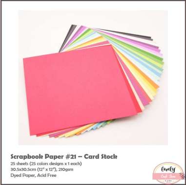 30cm (12") kertas scrapbook basic cardstock journal fancy paper #21 Multicolor