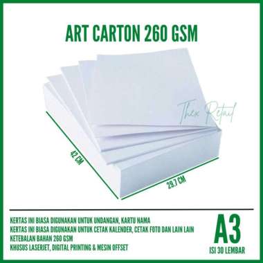 art carton 260 gsm a3 isi 30 lembar / art carton a3 260 gr Multicolor