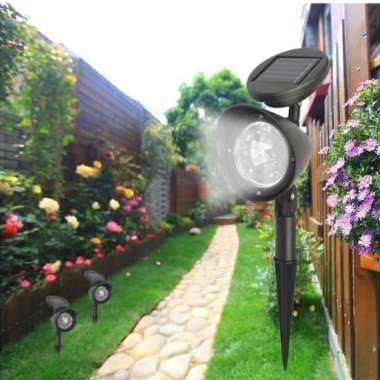 lampu taman solar tancap 4 led sorot tenaga surya Multicolor