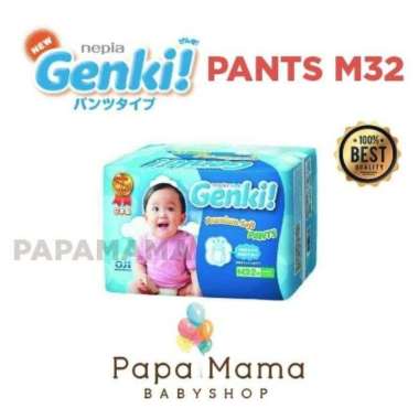 Nepia Genki Pants M32 M 32 Perekat Diaper Popok Bayi Baby Popok