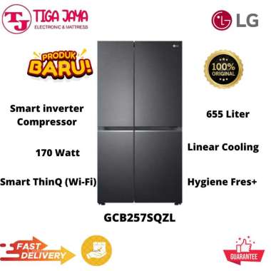 LG GCB257SQZL KULKAS SIDE BY SIDE INVERTER 655 LITER KULKAS INVERTER SBS GCB257 LG KULKAS INVERTER S