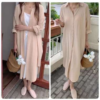 FBT TUNIK WANITA TAZKIA LONG TUNIK BAHAN CRINKLE AIRFLOW LONG TUNIK WANITA MUSLIM JUMBLO OVERSIZE PO