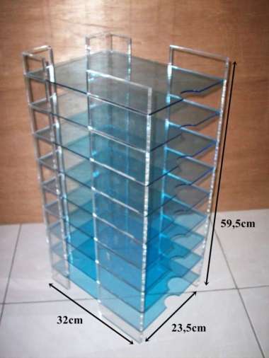 acrylic rak a4 tempat buku dan file/berkas (330.rak a4 9s) Multicolor