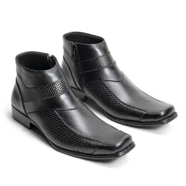 Supervice Sepatu Boot Pria Kulit Asli Model Pantofel Formal Premium BIG SIZE 46 Hitam