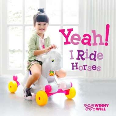mainan kuda dorong anak/kuda-kudaan Multicolor
