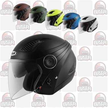 Helm Zeus 610 Z610 ZS610 - Halfface Double Visor RED