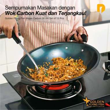Wajan Wok Karbon Golden Flying Fish 36cm