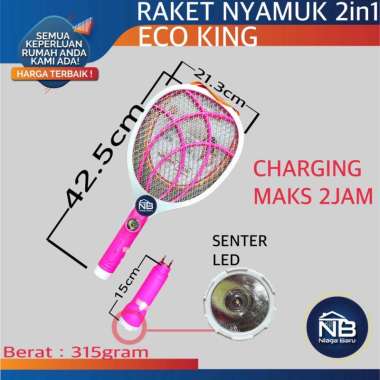 Raket Nyamuk ECO KING Raket Listrik Nyamuk Mosquito Swatter Pembasmi Nyamuk Raket Listrik Charge