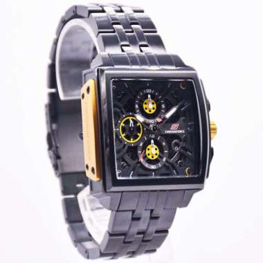 Jam Tangan Pria Chronoforce CF5347G CF 5347G 5347 Black Yellow Free Strap Original & Garansi