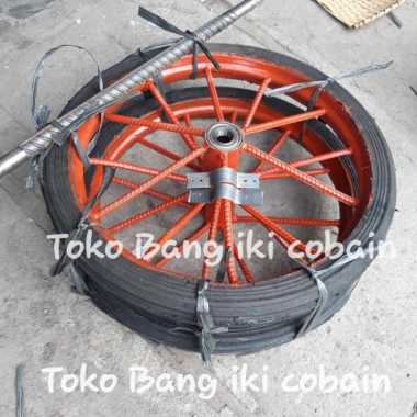 Roda Gerobak Dorong Ban Mati Ring 17inch Ruji besi Behel 1set