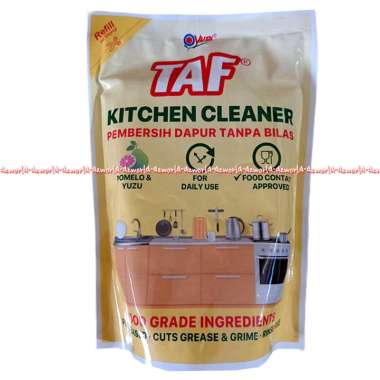 Yuri Taf Spray 375ml Kitchen Cleaner Pembersih Dapur Antibacterial Refill Kemasan Pouch Yurri Taff A
