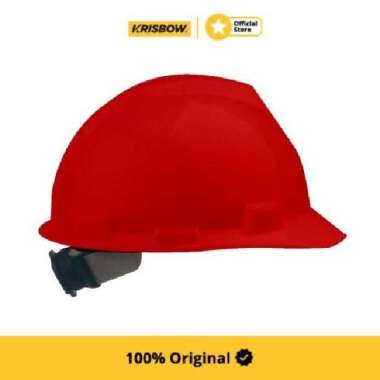 krisbow brim helm keselamatan kerja hdpe - merah