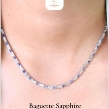 Kalung Sandra Dewi Gold Baguette Sapphire Collections NC220572